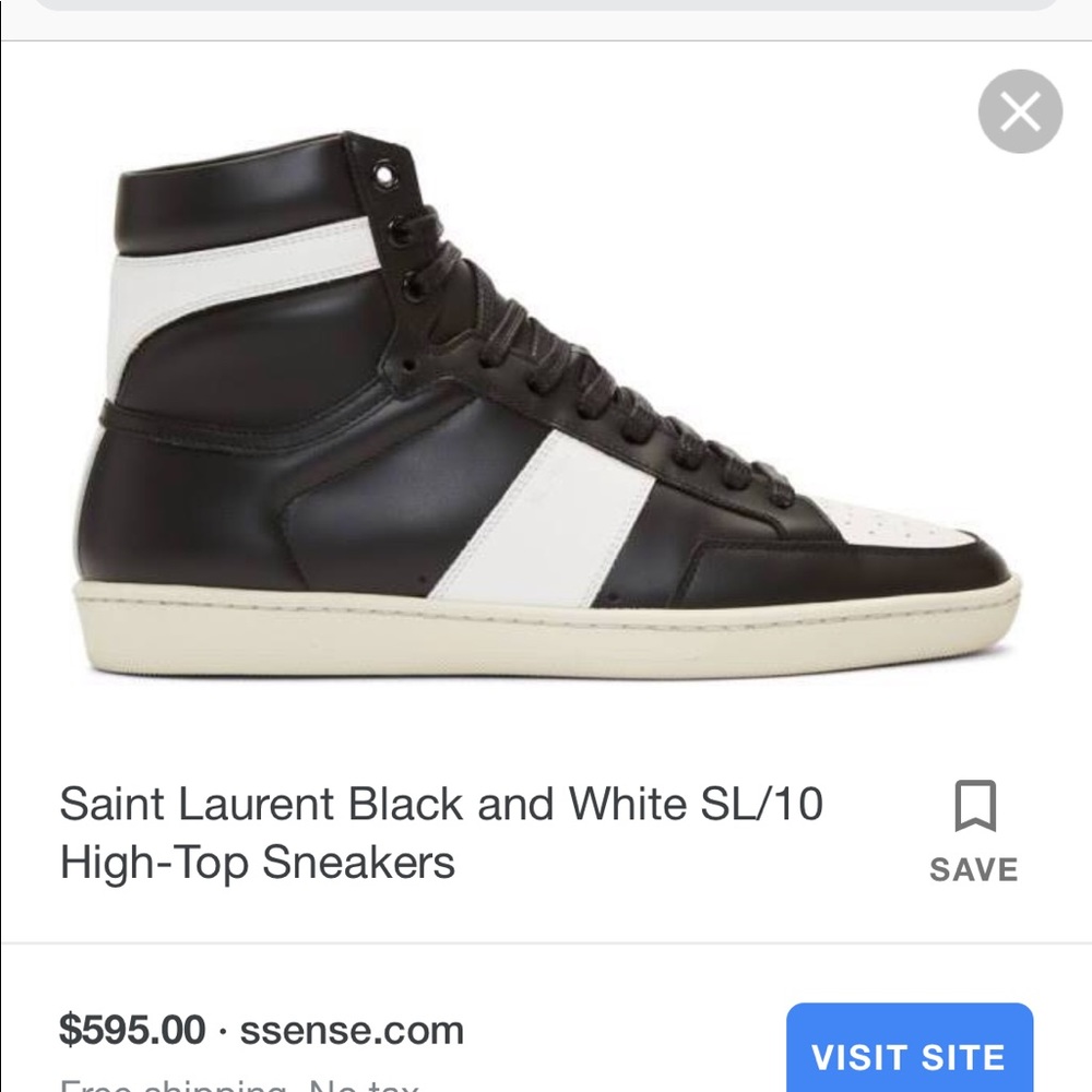 saint laurent high top sneakers eu 37 // 7.5 us